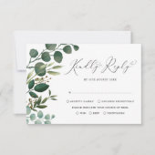 Elegant Waterverf Botanical Greenery Wedding RSVP Kaart (Voorkant)
