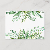 Elegant Waterverf Botanical Wedding Details Informatiekaartje (Achterkant)