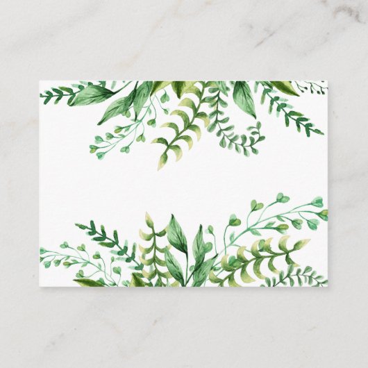 Elegant Waterverf Botanical Wedding Details Informatiekaartje (Achterkant)