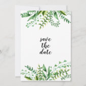 Elegant Waterverf Botanical Wedding Save the Date Kaart (Achterkant)