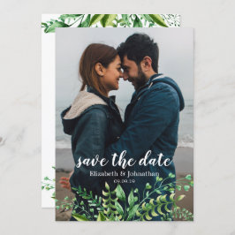 Elegant Waterverf Botanical Wedding Save the Date Kaart