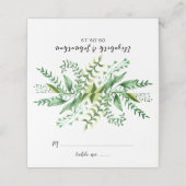 Elegant Waterverf Botanical Wedding Table Plaatskaartje (Buitenkant ongevouwen)