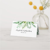 Elegant Waterverf Botanical Wedding Table Plaatskaartje (Achterkant)