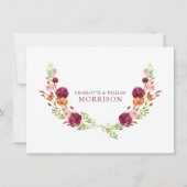 Elegant Waterverf Botanisch Koppel Monogram Notitiekaartje (Voorkant)