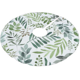 Elegant Waterverf Botanische bladeren Kerstboom Rok