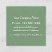 Elegant Waterverf Botanische bladeren Lijst Vierkante Visitekaartje (Achterkant)