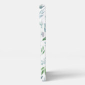 Elegant Waterverf Botanische bladeren Monogram iPhone Hoesje (Linkerkant)