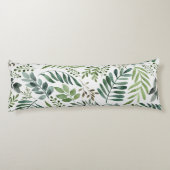 Elegant Waterverf Botanische bladeren Patroon Lichaamskussen (Achterkant)