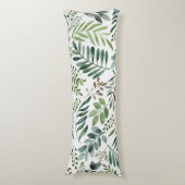 Elegant Waterverf Botanische bladeren Patroon Lichaamskussen (Voorkant Verticaal)