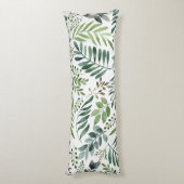 Elegant Waterverf Botanische bladeren Patroon Lichaamskussen (Achterkant (Verticaal))