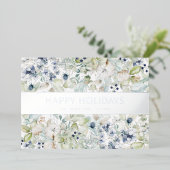 Elegant Waterverf Botanische Business Folie Feestdagenkaart (Staand Voorkant)