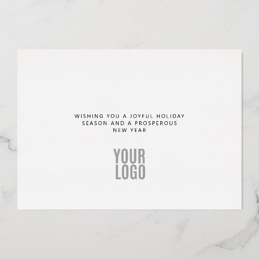 Elegant Waterverf Botanische Business Folie Feestdagenkaart (Achterkant)