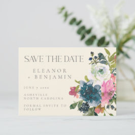 Elegant Waterverf Botanische Floral Bloom Wedding Save The Date