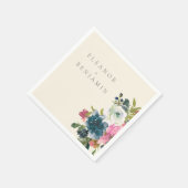 Elegant Waterverf Botanische Floral Bloom Wedding Servet (Hoek)