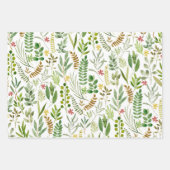 Elegant Waterverf Botanische Floral Greenery Leaf  Inpakpapier Vel (Voorkant 2)