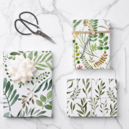Elegant Waterverf Botanische Floral Greenery Leaf Inpakpapier Vel