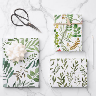 Elegant Waterverf Botanische Floral Greenery Leaf Inpakpapier Vel