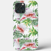 Elegant Waterverf Botanische Floral Name Case-Mate iPhone Case (Achterkant)