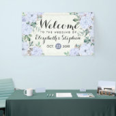 Elegant Waterverf Botanische Floral Wedding Banner (Beurs)
