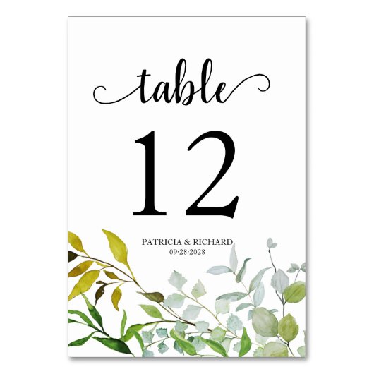 Elegant Waterverf Botanische Greenery Kaart (Voorkant)