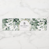 Elegant Waterverf Botanische Greenery Waterfles Etiket (Enkel label)