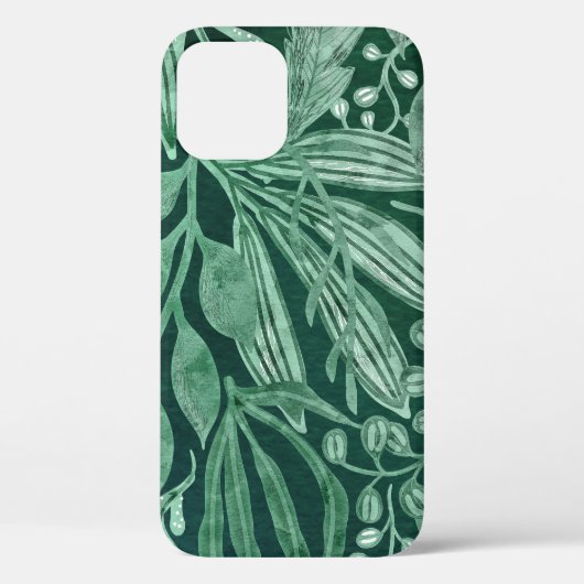Elegant Waterverf Botanische Groene laat kunstwerk Case-Mate iPhone Case (Achterkant)