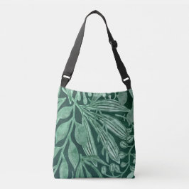 Elegant Waterverf Botanische Groene laat kunstwerk Crossbody Tas