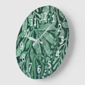 Elegant Waterverf Botanische Groene laat kunstwerk Grote Klok (Hoek)