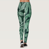 Elegant Waterverf Botanische Groene laat kunstwerk Leggings (Achterkant)