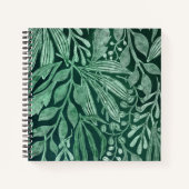 Elegant Waterverf Botanische Groene laat kunstwerk Notitieboek (Voorkant)