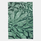 Elegant Waterverf Botanische Groene laat kunstwerk Theedoek (Verticaal)