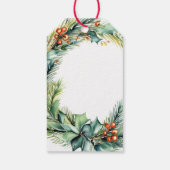 Elegant Waterverf Botanische kerst Cadeaulabel (Achterkant)