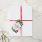 Elegant Waterverf Botanische kerst Cadeaulabel (Met Touw)