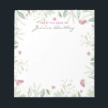 Elegant Waterverf Botanische maatwerk Notitieblok<br><div class="desc">Elegant gepersonaliseerd "van het bureau van" notitieblok.</div>