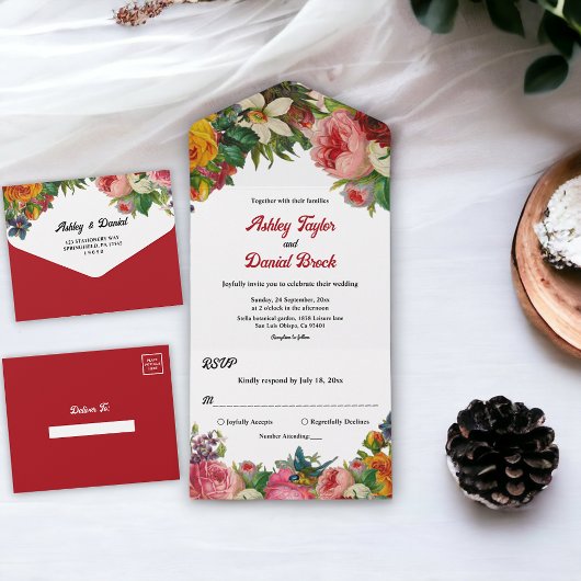 Elegant Waterverf Botanische tuinbouw All In One Uitnodiging