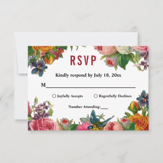 Elegant Waterverf Botanische tuinbouw RSVP Kaartje (Voorkant)