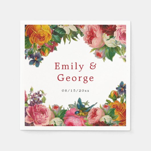 Elegant Waterverf Botanische tuinbouw Servet (Voorkant)