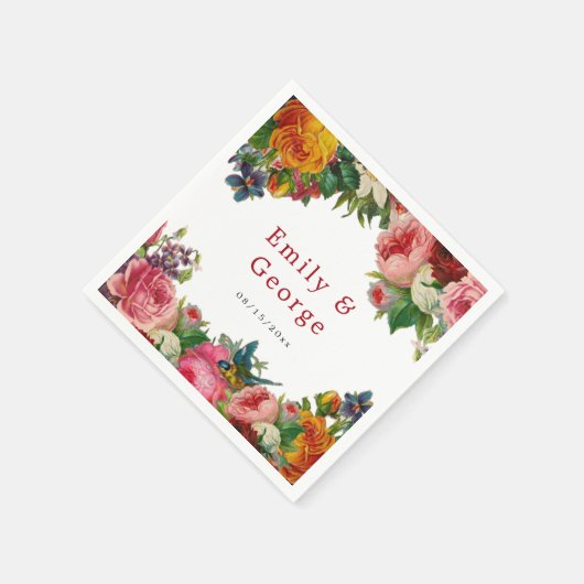 Elegant Waterverf Botanische tuinbouw Servet (Hoek)