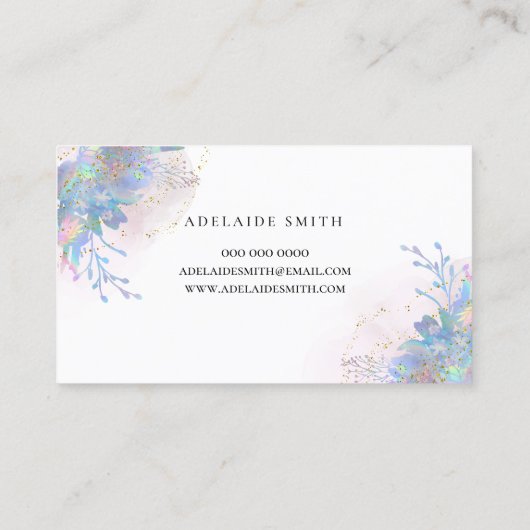 elegant waterverf bouquet visitekaartje (Achterkant)