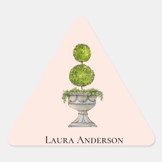 Elegant waterverf Boxwood Topiary sticker (Voorkant)