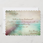 Elegant, Waterverf Bride Dress Bridesmaid Kaart (Achterkant)