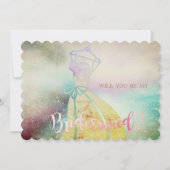 Elegant, Waterverf Bride Dress Bridesmaid Kaart (Voorkant)