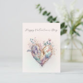 Elegant Waterverf Briefkaart Valentijnsdag (Staand voorkant)