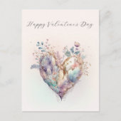 Elegant Waterverf Briefkaart Valentijnsdag (Voorkant)