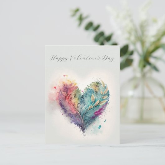 Elegant Waterverf Briefkaart Valentijnsdag (Staand voorkant)