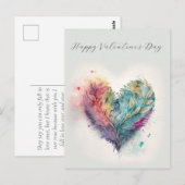 Elegant Waterverf Briefkaart Valentijnsdag (Voorkant / Achterkant)