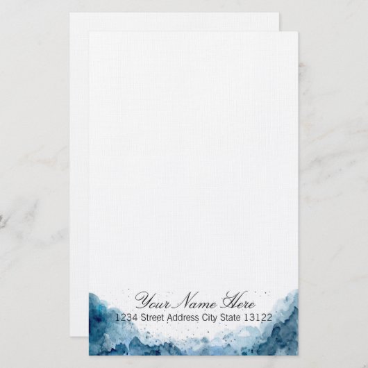 Elegant Waterverf Briefpapier (Voorkant / Achterkant)