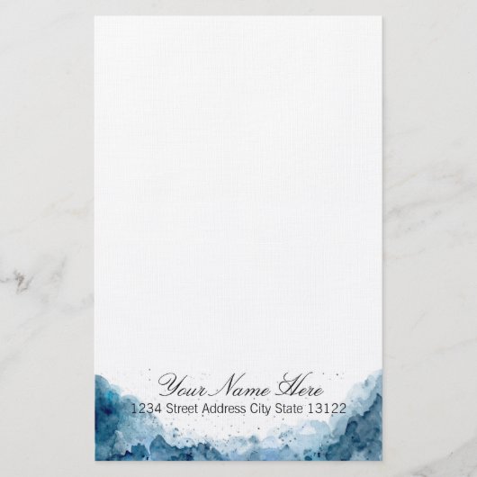 Elegant Waterverf Briefpapier (Voorkant)
