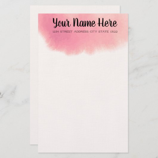 Elegant Waterverf Briefpapier (Voorkant / Achterkant)