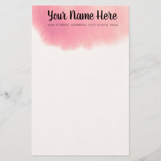 Elegant Waterverf Briefpapier (Voorkant)